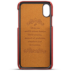 Coque en TPU + PU antichoc avec porte-cartes rouge pour votre iPhone X/XS 5.8 pouces