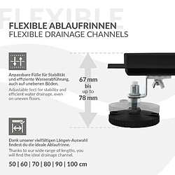 Acheter LuxeBath Caniveau de Douche 90 cm 2en1 à Carreler, Noir, Acier Inoxydable, avec Appareil Désodorisant et Filtre à Cheveaux Amovible, Pieds Réglable en Hauteur, Siphon Double Face, Écoulement de Sol