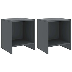 vidaXL Tables de chevet 2 pcs Gris foncé 35x30x40cm Bois de pin massif