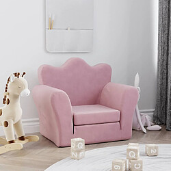 vidaXL Canapé-lit pour enfants rose peluche douce