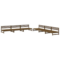 vidaXL Salon de jardin 6 pcs Marron miel Bois de pin massif