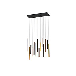 Luminaire Center Suspension Cala Or/marron rouille, blanc sable, noir sable