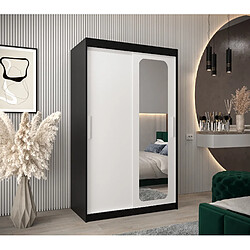 Abiks Meble Armoire PROMO T2 À Portes Coulissantes 200/120/62 2 Portes (Noir/Blanc)