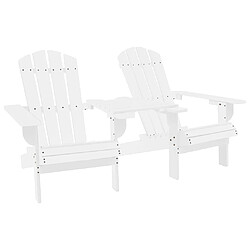 Maison Chic Chaises de jardin,Fauteuil/Chaise d'extérieur Adirondack avec table Bois de sapin Blanc -MN67128