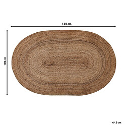 Beliani Tapis Oval en Jute Beige 100 x 150 cm DEMIRCI