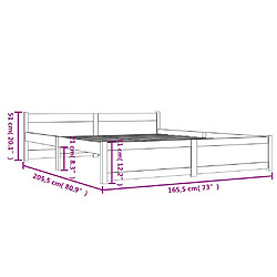 vidaXL Cadre de lit sans matelas blanc bois massif 160x200 cm pas cher