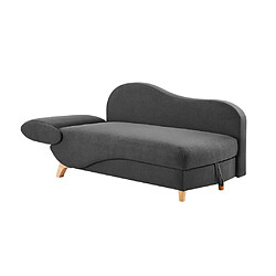 Vente-Unique Méridienne droite convertible en tissu anthracite avec coffre de rangement PENELOPE pas cher