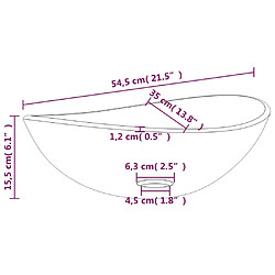 vidaXL Lavabo Verre trempé 54,5x35x15,5 cm Doré pas cher