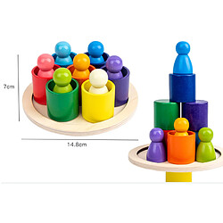 Universal Les derniers bébés en bois arc-en-ciel maison arbre poupée mini empileur blocs jouets arc-en-ciel bar blocs petites tailles incohérentes jeux de table cadeaux | empilement blocs (couleur arc-en-ciel)