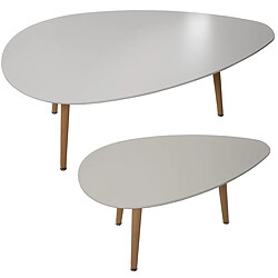 Jeu de 2 tables Alexandra House Living Blanc Bois