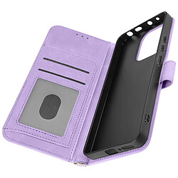 Avizar Etui Fleurs pour Xiaomi Redmi Note 13 4G Portefeuille Support Vidéo Violet Clair