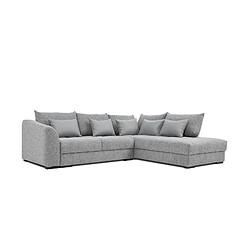 Courtois Laville Canapé d'angle droit 5 places convertible tissu gris moyen - Elbe