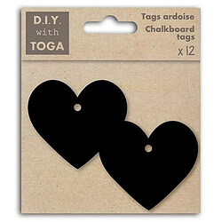 TOGA Etiquettes stickers ardoises - petits cœurs