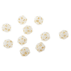 Avis 10pcs Vingt Faces De Dés D20 Jouer D & D Jeux Rpg Parti Dices Blanc