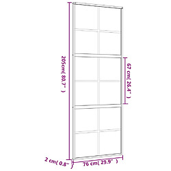 vidaXL Porte coulissante doré 76x205 cm verre ESG clair et aluminium pas cher