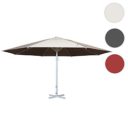 Mendler Parasol Meran II, gastronomie, parasol pour marché, 5m, poteau alu blanc 28 kg ~crème-beige sans support