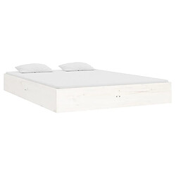 Avis vidaXL Cadre de lit sans matelas blanc bois massif 120x190 cm