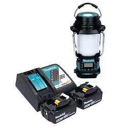 Makita DMR056RT Radio de chantier sans fil FM/DAB+ IP65 360° 18V avec lanterne + 2x Batteries 5,0Ah + Chargeur