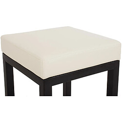 Decoshop26 Tabouret de bar x1 avec repose-pieds design simple hauteur d'assise 85 cm en PVC crème et support en métal noir 10_0005411