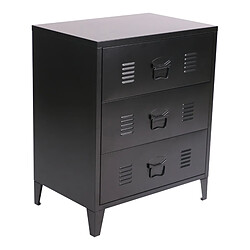 Helloshop26 Commode stylée meuble de rangement pratique métallique acier 72 x 60 x 40 cm noir 03_0006837