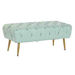 Pegane Banquette en polyester vert et métal doré - longueur 103 x Profondeur 46 x hauteur 42 cm