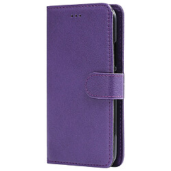 Wewoo Housse Coque Pour Motorola Moto G5 Plus Étui de protection à rabat horizontal de couleur unie avec support et fentes cartes et portefeuille et cadre photo et lanière violet