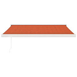 Avis Maison Chic Store banne | Auvent rétractable de porte | Marquise Brise-soleil orange et marron 3,5x2,5m tissu et aluminium -GKD41118