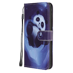 Etui en PU impression de motif de texture croisée Panda pour votre Samsung Galaxy A21s