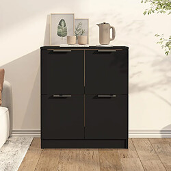 vidaXL Buffet noir 60x30x70 cm bois d'ingénierie