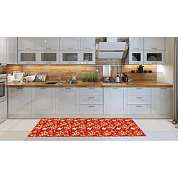 Alter Chemin de cuisine, 100% Made in Italy, Tapis antitache avec impression numérique, Chemin de table antidérapant et lavable, Modèle de Noël - Hawaï, 180x52 cm