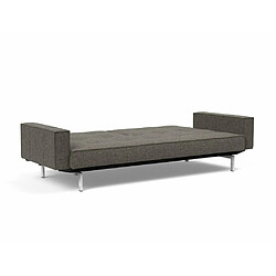 Acheter Inside 75 INNOVATION LIVING Canapé SPLITBACK pieds chromé avec accoudoirs convertible lit 115*210 cm tissu Flastex Dark grey