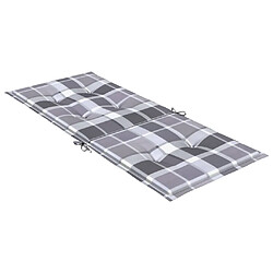 Acheter vidaXL Coussins de chaise jardin à dossier haut lot de 6 carreaux gris