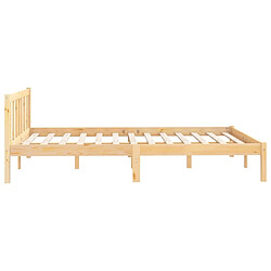 Maison Chic Lit adulte - Lit simple Cadre de lit,Structure du lit Contemporain bois de pin massif 160x200 cm -MN91484 pas cher