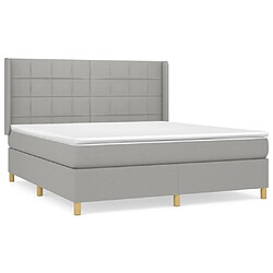 Maison Chic Lit Adulte - Lit simple Lit à sommier tapissier avec matelas moelleux - Meuble de Chambre - Gris clair 160x200cm Tissu -MN76613