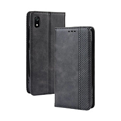 Wewoo Housse Coque Étui en cuir à boucle magnétique avec rétro pour Crazy Horse Texture horizontale Xiaomi Redmi 7Aavec porte-carte et fentes cartes et cadre photo Noir