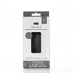 WE PACK 3 verres trempés IPHONE 7 / 8 / SE 2020 / SE 2022 : 1 Protection écran - anti-rayures - anti-bulles d'air - ultra-résistant - dureté 9H Glass