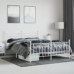 Avis Maison Chic Lit adulte - Lit simple Cadre de lit métal avec tête de lit/pied de lit,Structure du lit Contemporain pour chambre blanc 160x200cm -MN29433