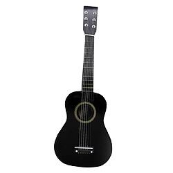 Mini 23 Pouces En Bois 6 Cordes Guitare Acoustique Instrument De Musique Cadeau Noir