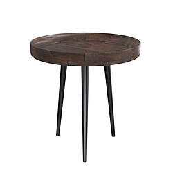 Rendez Vous Deco Table d'appoint Palak en bois de manguier foncé D40 cm