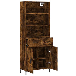 Avis vidaXL Buffet haut Chêne fumé 69,5x34x180 cm Bois d'ingénierie