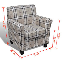 vidaXL Fauteuil avec coussin Crème Tissu pas cher