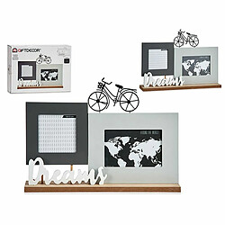 Gift Decor Cadre photo Dreams Noir Gris Blanc Bois (37,5 x 6 x 26,5 cm)