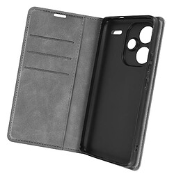 Avizar Étui pour Redmi Note 13 Pro Plus Portefeuille Support Vidéo Soft Cover Gris