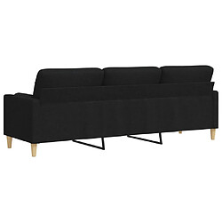 Acheter vidaXL Canapé 3 places avec oreillers décoratifs noir 210 cm tissu