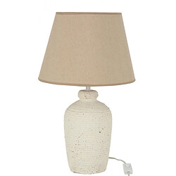 Dansmamaison Lampe Esmee Ciment/Textile Blanc/Beige