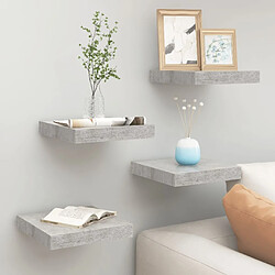 Maison Chic Lot de 4 Étagères murales,Étagère Rangement flottate gris béton 23x23,5x3,8 cm MDF -MN11275