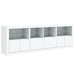 Acheter vidaXL Buffet avec lumières LED blanc 202x37x67 cm