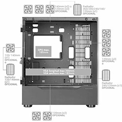 Boîtier ATX semi-tour Mars Gaming MC-ULT Noir