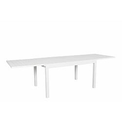 Avis Avril Paris Table de jardin extensible aluminium 270cm + 10 fauteuils empilables textilène - blanc - ANDRA