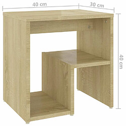 Mpc Table De Chevet Chêne Sonoma 40x30x40 Cm Aggloméré